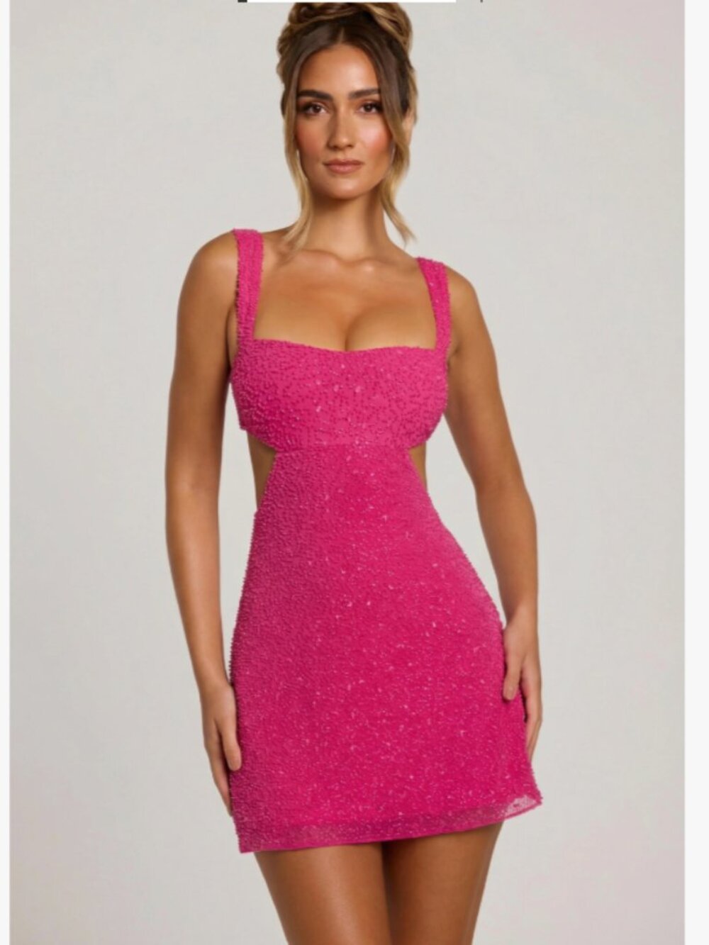 Oh Polly Emilion Embellished Cut Out Mini Dress in Fuschia NWT Sz 8